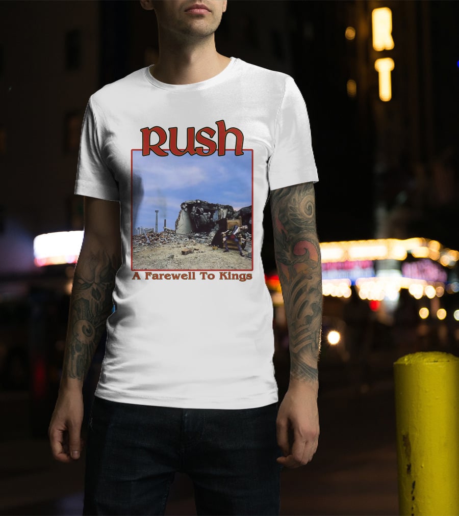 Rush A Farewell To Kings Album Cover Ruins Blue Sky T-Shirt