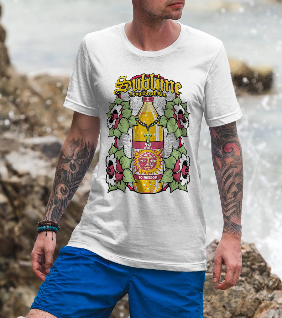 Sublime Long Beach Ca 40 Ounces To Freedom Sun Flowers T-Shirt