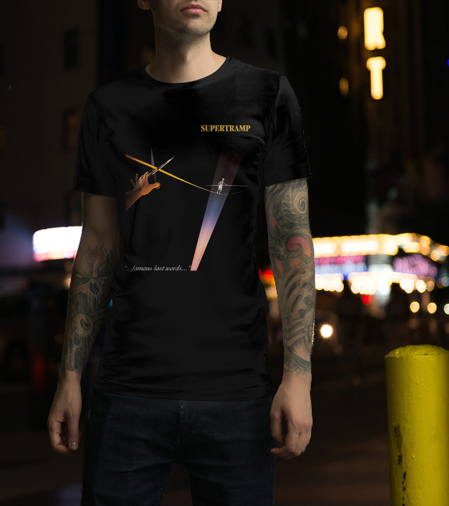 Supertramp Famous Last Words Album Cover Art Tightrope Balancing Act T-Shirt