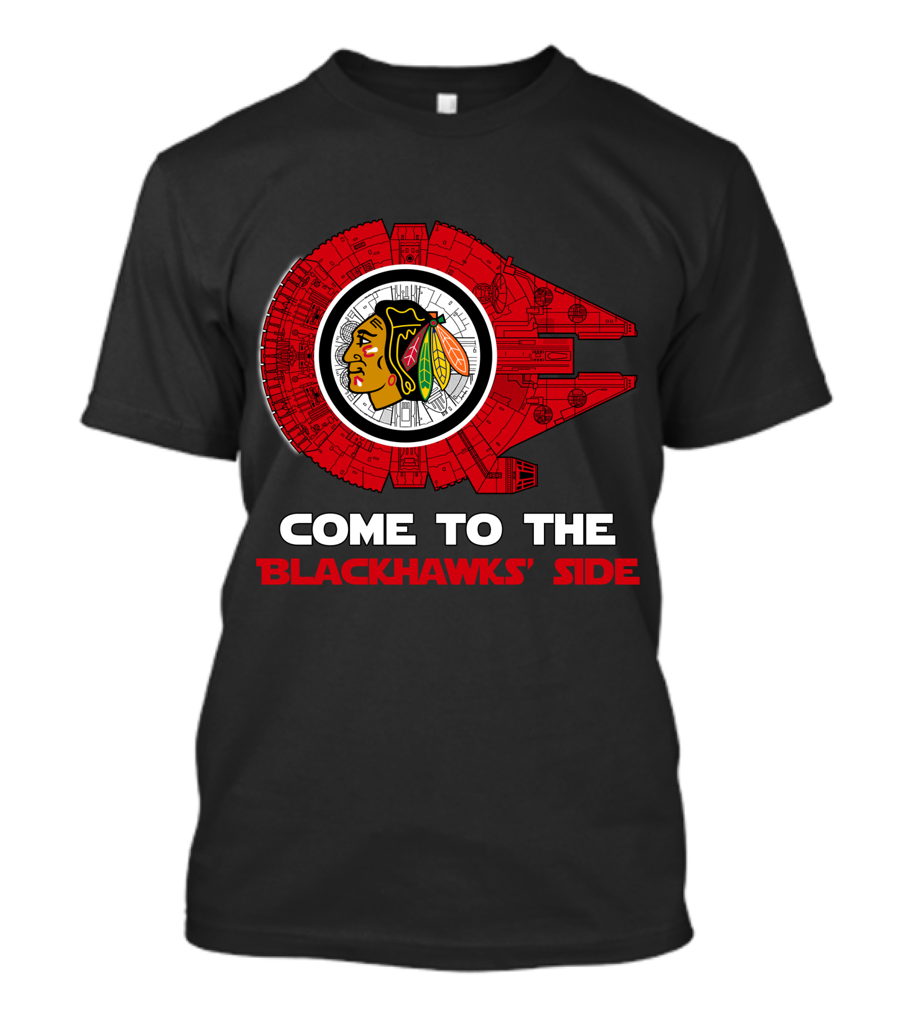 Chicago Blackhawks Millennium Falcon Come To The Blackhawks' Side T-Shirt
