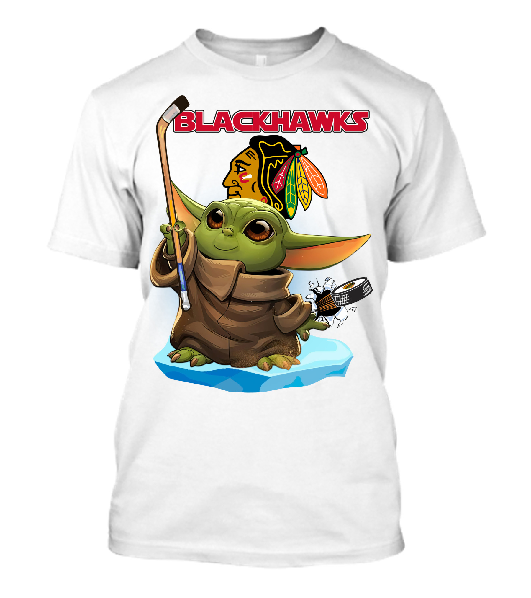 Baby Yoda Blackhawks Hockey T-Shirt