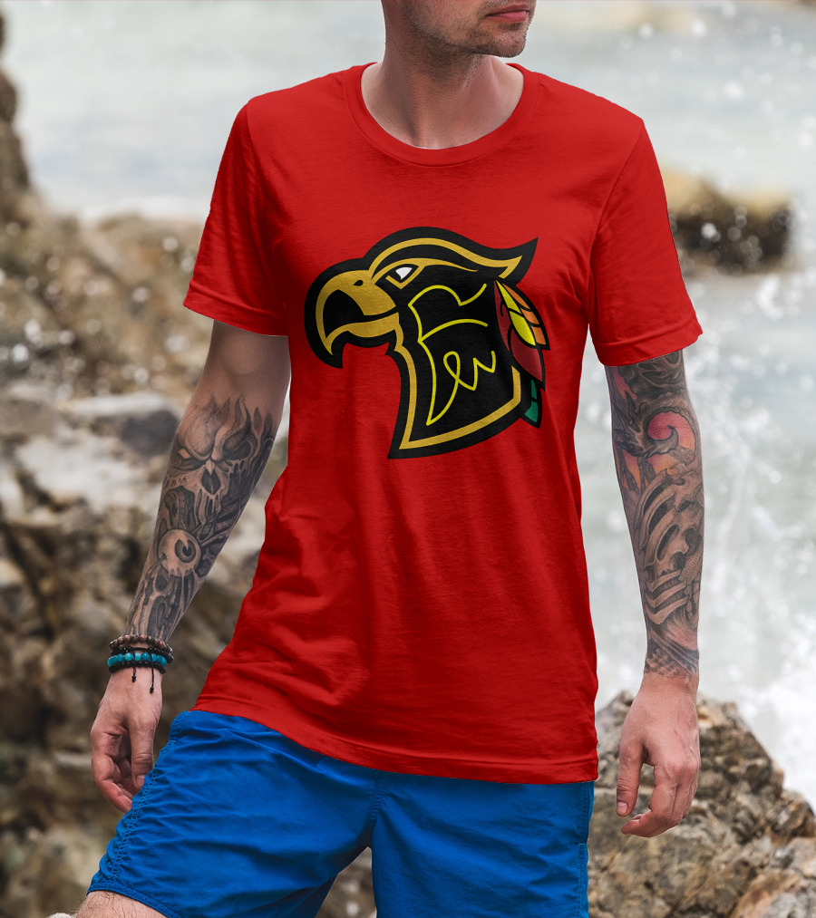 Chicago Blackhawks Native American Inspired Hawk Logo Retro T-Shirt