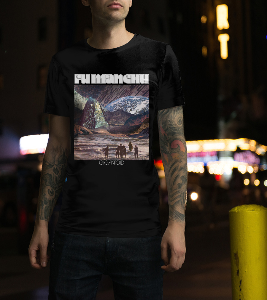 Fu Manchu Gigantoid Beach Pyramid Earth Scene T-Shirt