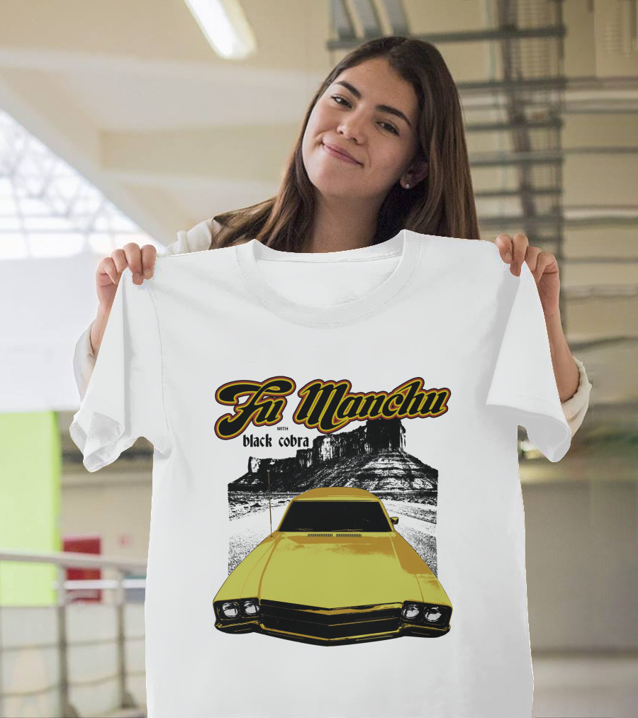 Fu Manchu With Black Cobra Desert Car Scene T-Shirt