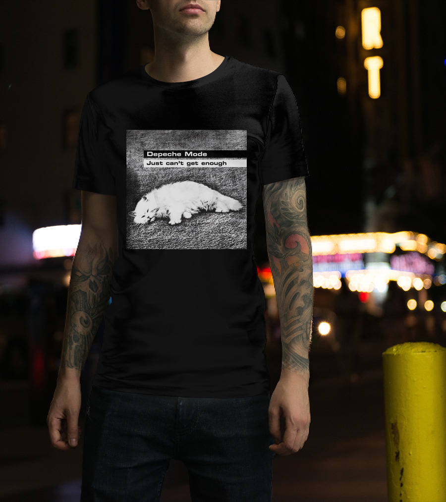 Depeche Mode Just Can't Get Enough Sleeping White Cat T-Shirt