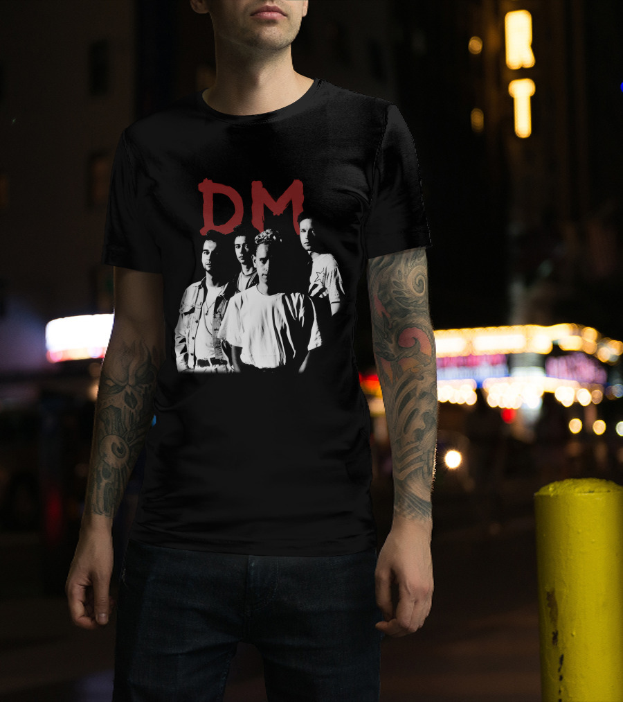 Dm Depeche Mode 11 Band Members Black And White T-Shirt