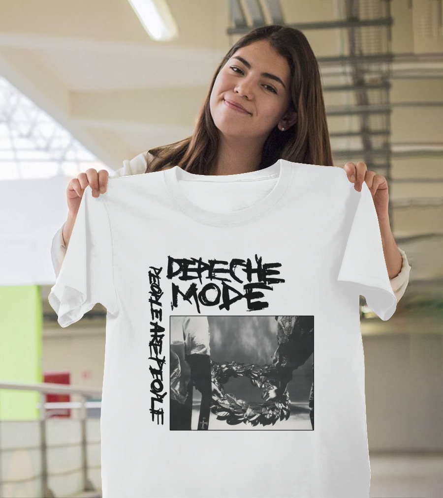 Depeche Mode People Are People Wreath Monochrome T-Shirt
