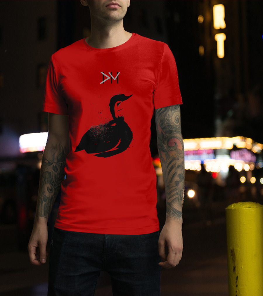Dpm Swan Graphic On Red T-Shirt