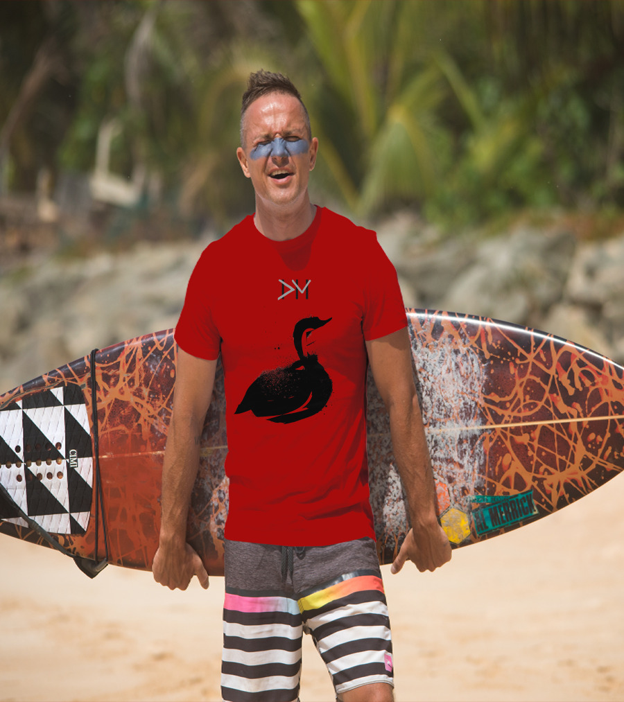 Dpm Swan Graphic On Red T-Shirt