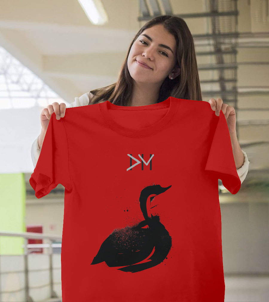Dpm Swan Graphic On Red T-Shirt
