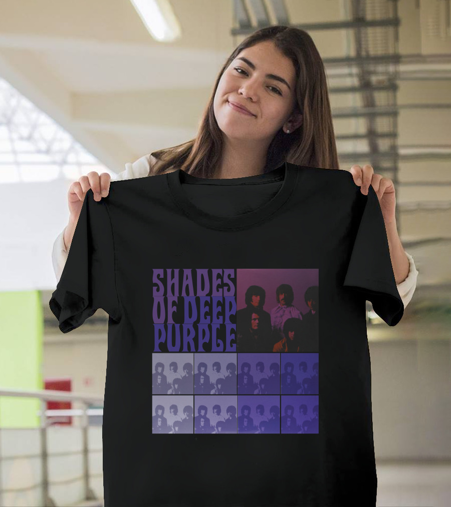 Shades Of Deep Purple Band Photo Collage T-Shirt
