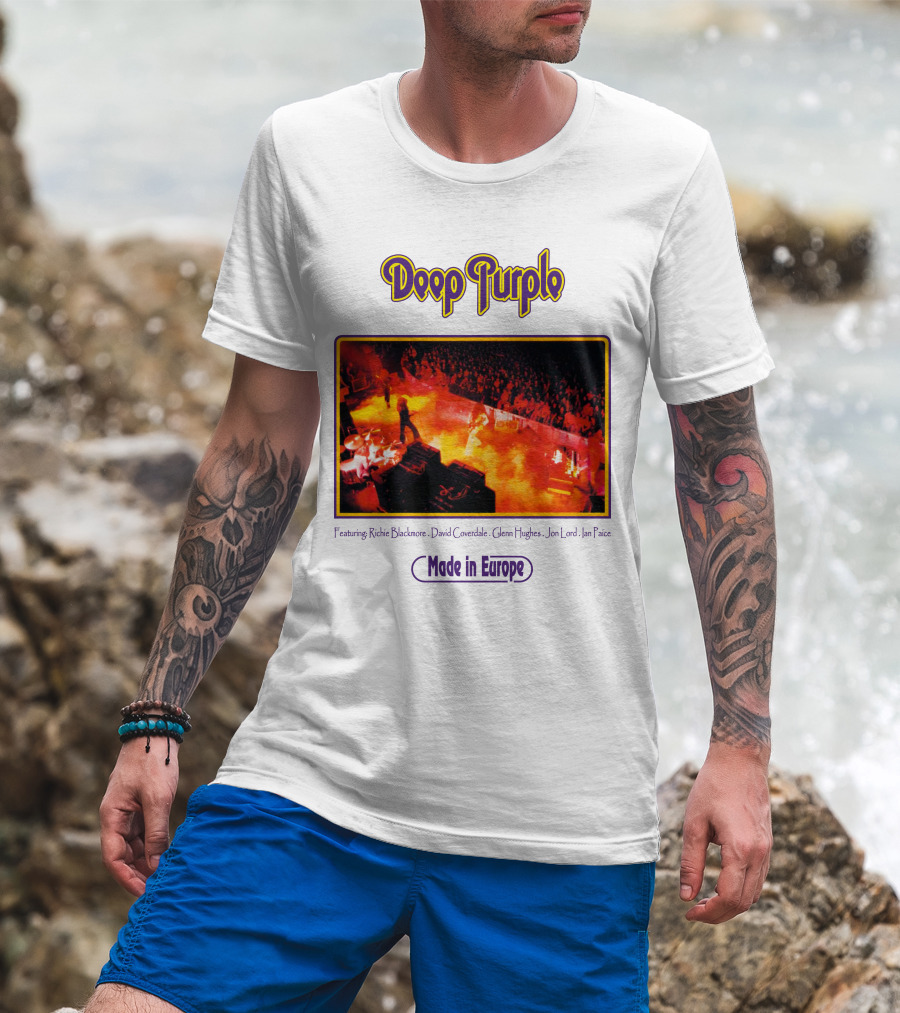 Deep Purple Made In Europe Featuring Richie Blackmore David Coverdale Glenn Hughes Jon Lord Ian Paice T-Shirt