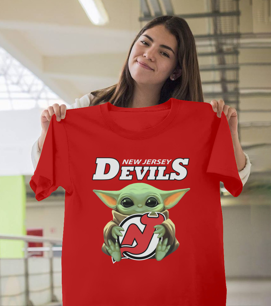 New Jersey Devils Baby Yoda Hockey Fan T-Shirt