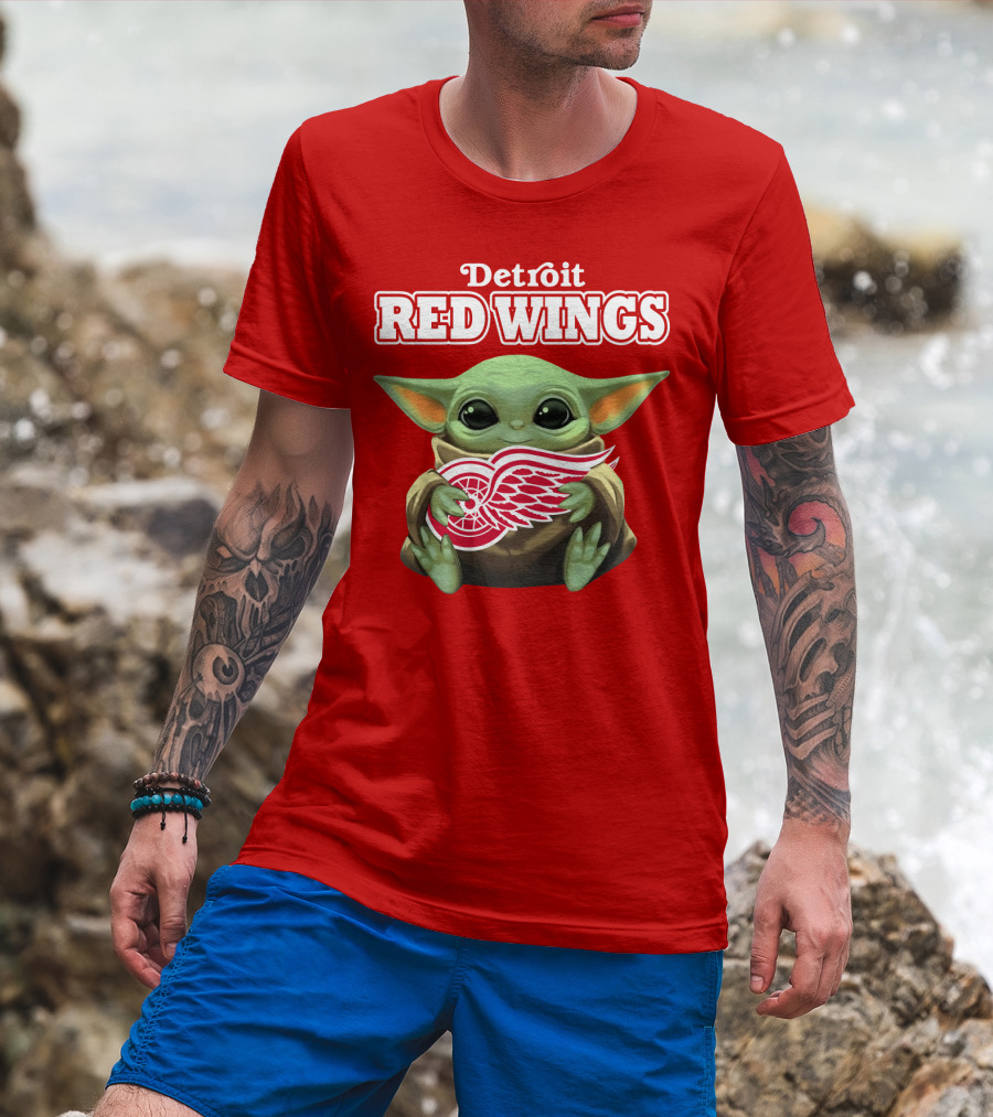 Detroit Red Wings Baby Yoda T-Shirt