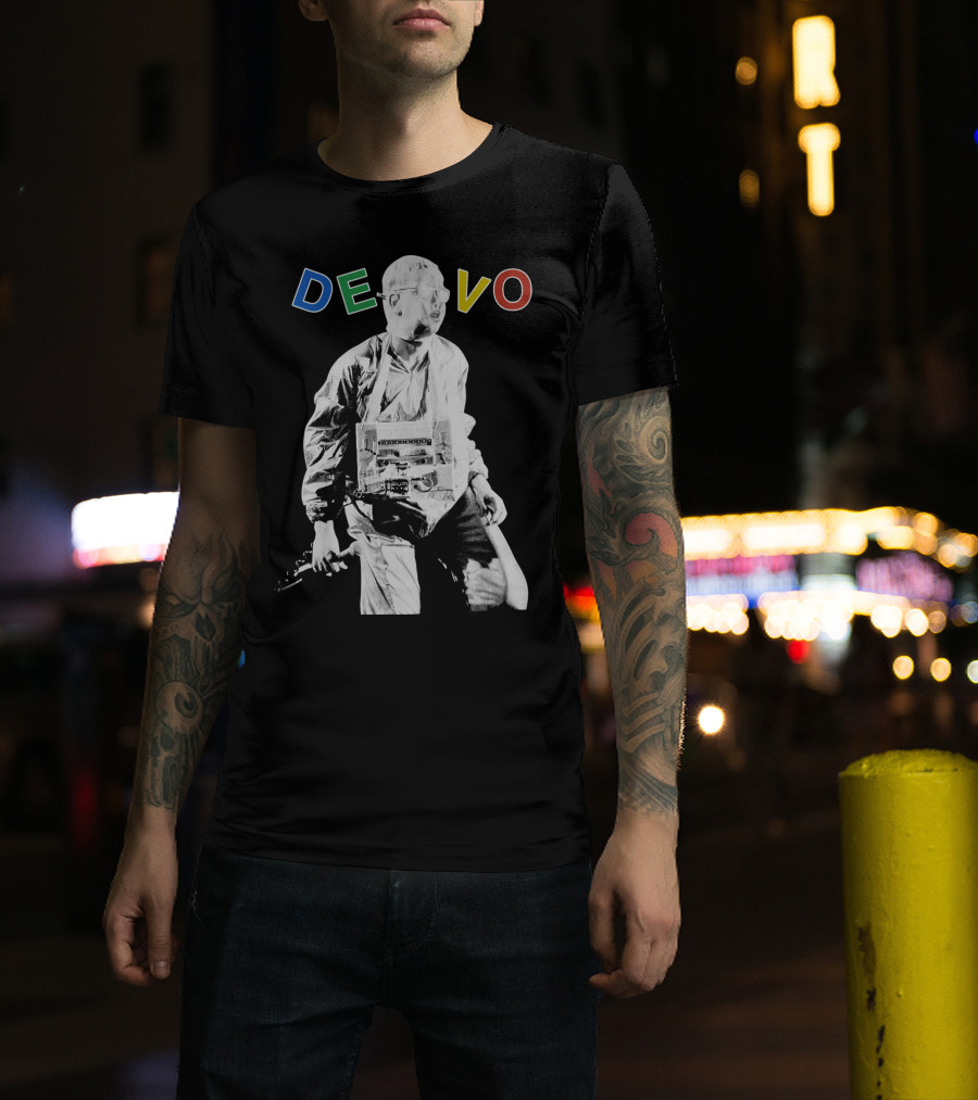 DEVO Music Band Member In Futuristic T-Shirt