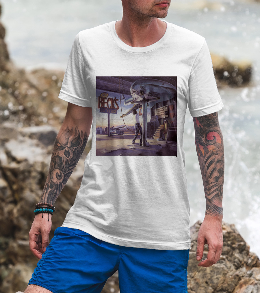 Jeff Beck Guitar Shop Playing On Air Performance Guitar Gig T-Shirt