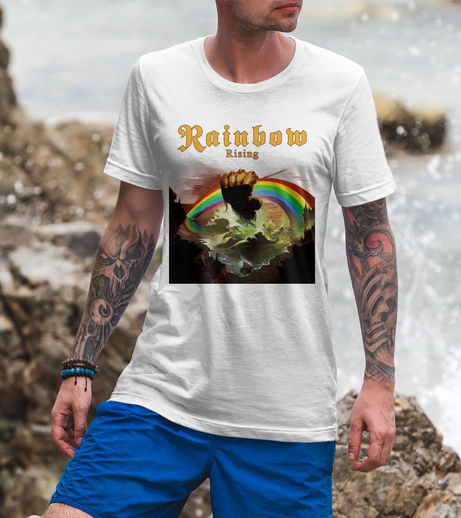 Rainbow Rising Fist And Rainbow Wave T-Shirt