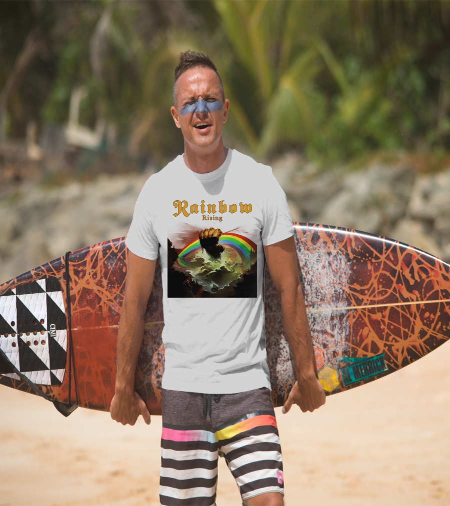 Rainbow Rising Fist And Rainbow Wave T-Shirt