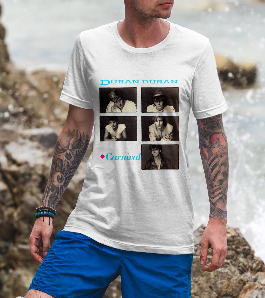 Duran Duran Carnival Album Cover Vintage Black And White Photos T-Shirt