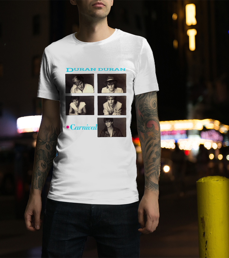 Duran Duran Carnival Album Cover Vintage Black And White Photos T-Shirt