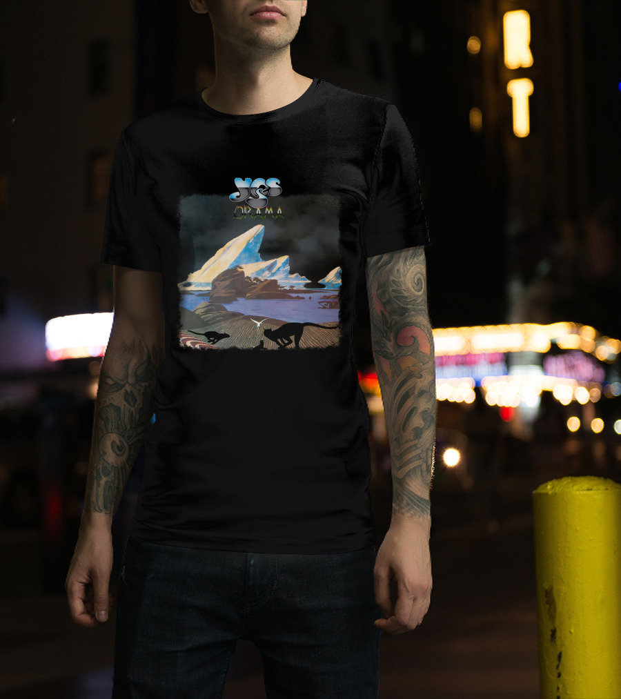 Yes Drama Album Art With Iceberg Landscape And Silhouetted Animals T-Shirt