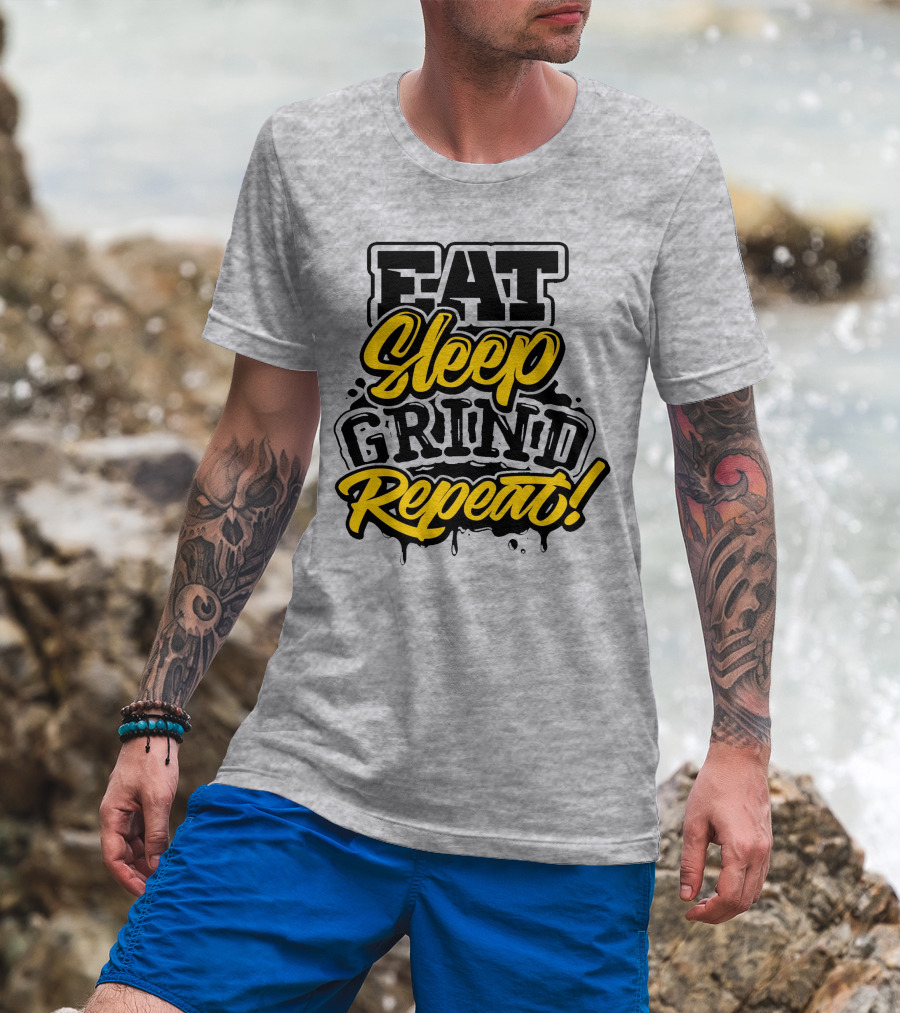 Jordan 11 Gamma Blue Eat Sleep Grind Repeat Routine T-Shirt