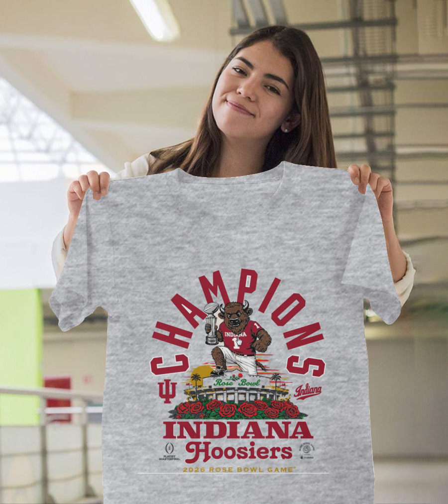 Indiana Hoosiers Bison 2026 Rose Bowl Champions Game Iu Rose Bowl T-Shirt
