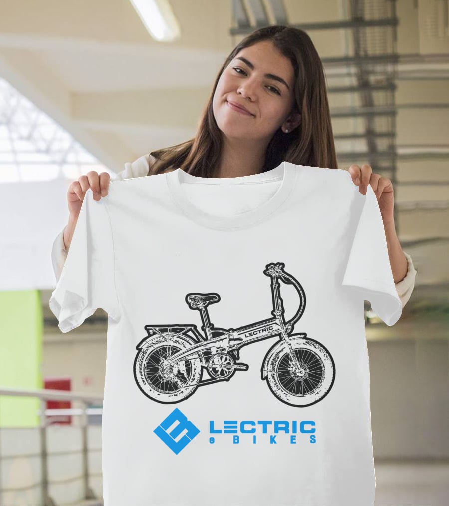 Lectric E Bikes Ride USA Retro Foldable Electric Bicycle T-Shirt