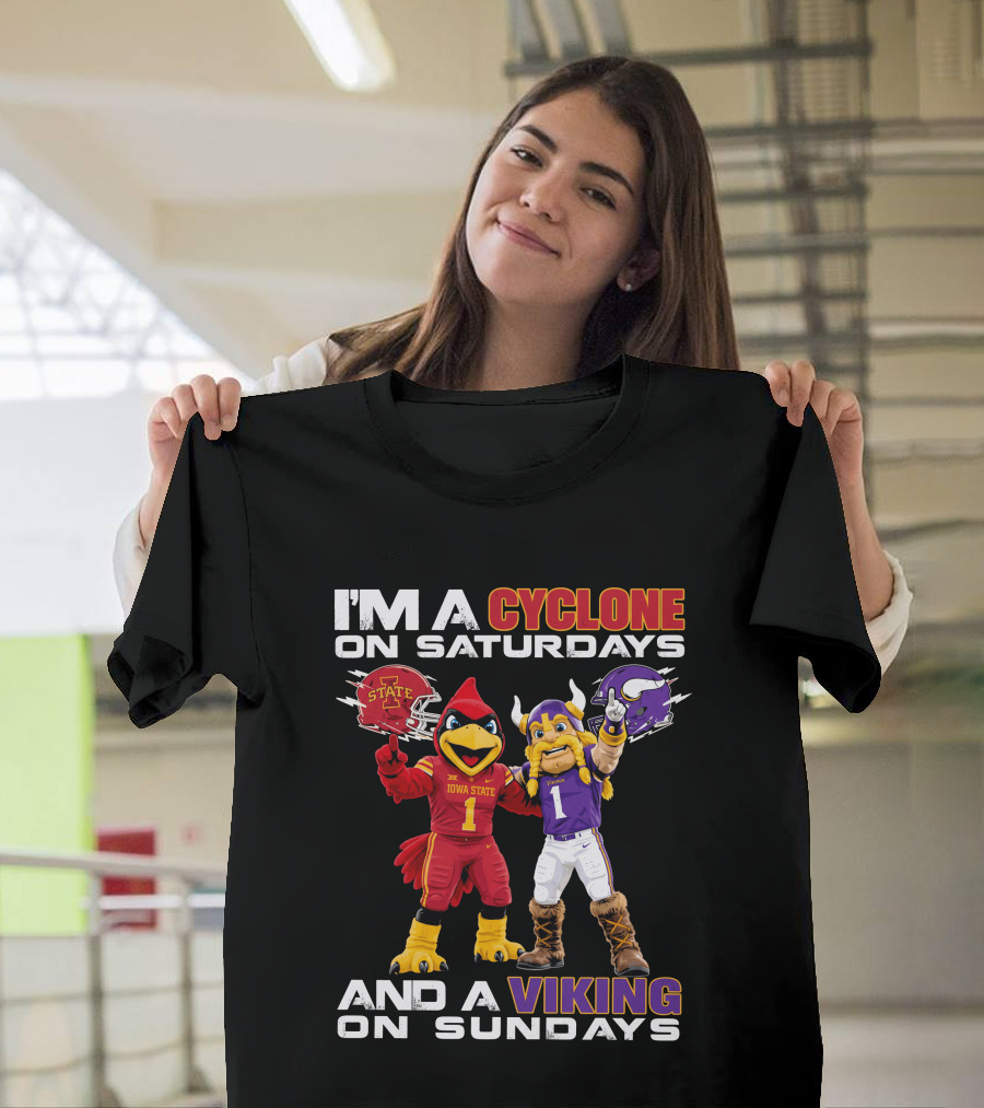 I'm A Cyclone On Saturdays And A Viking On Sundays T-Shirt