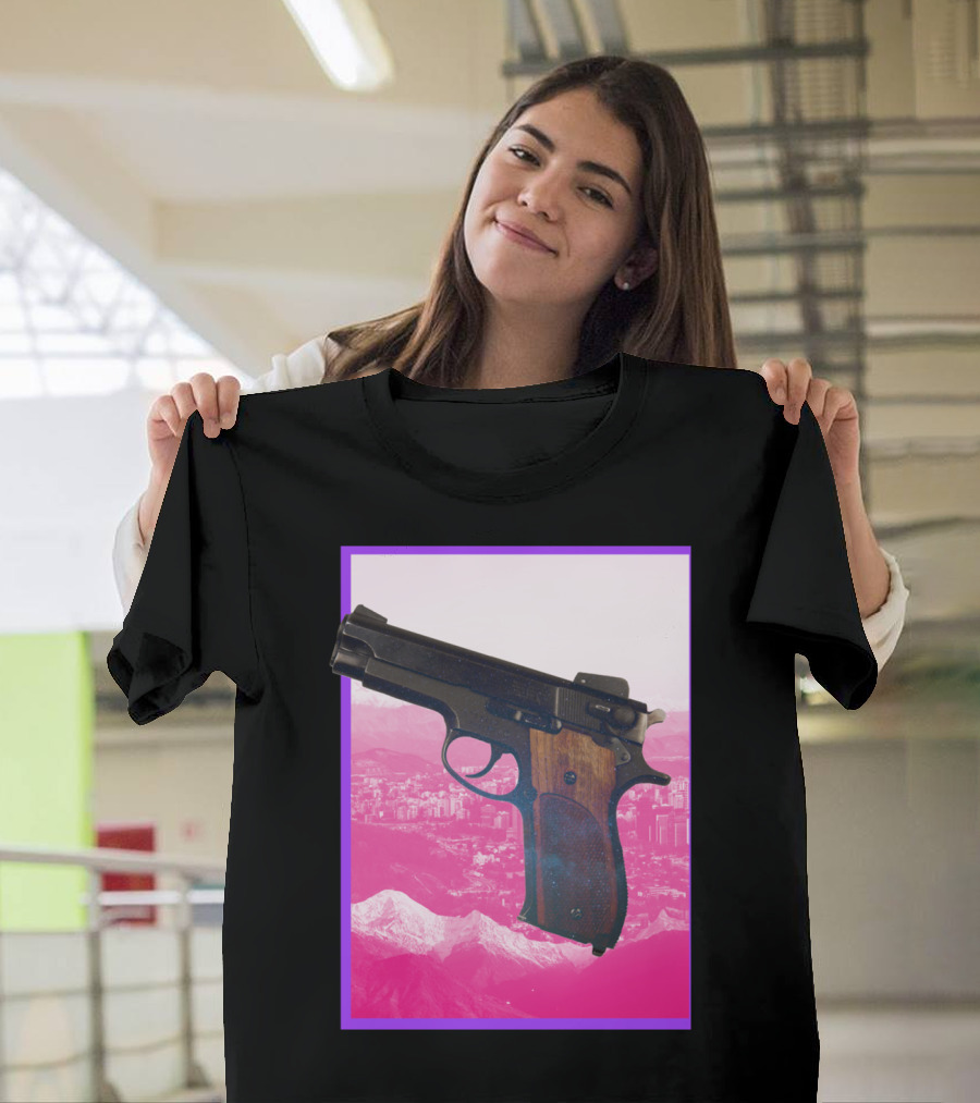 El Yayo Pink Mountain City Gun T-Shirt