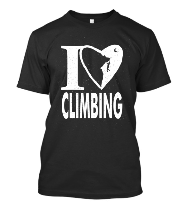 I Love Climbing Heart Rock Climber T-Shirt