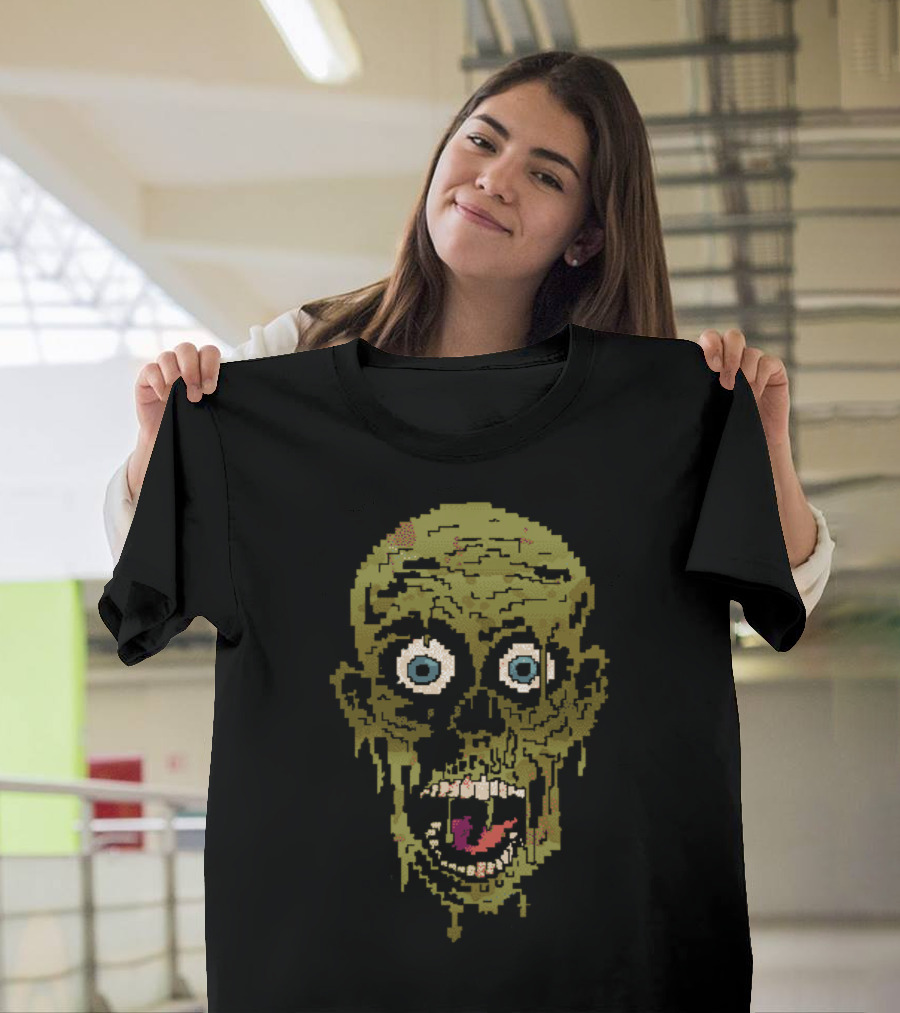 Ate Bit Brain Eater Zombie Pixel T-Shirt