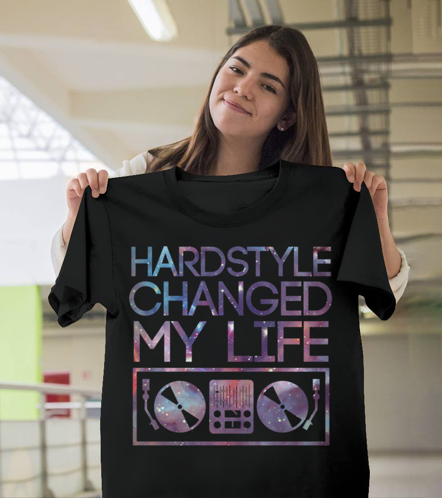 Hardstyle Changed My Life DJ Turntable Galaxy T-Shirt