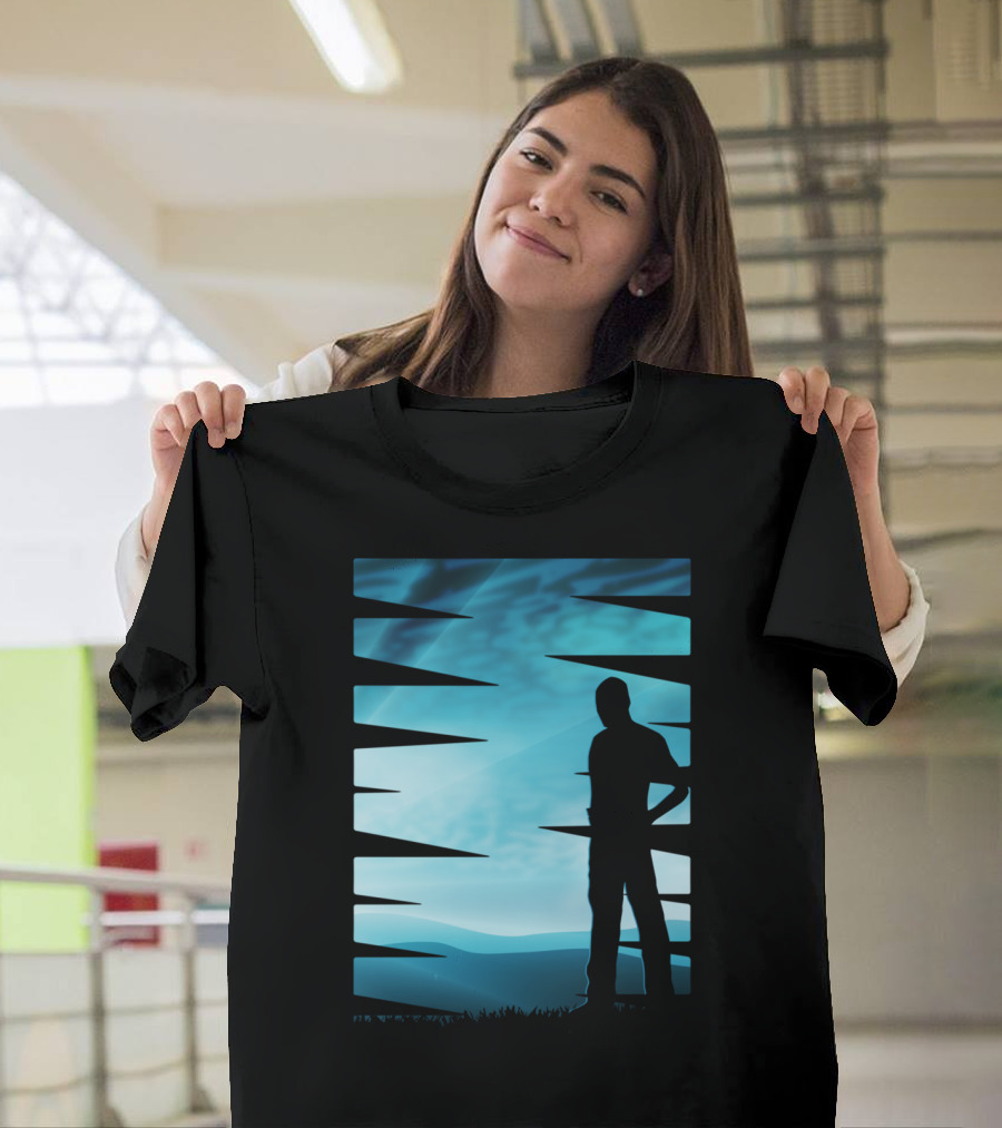 Geometric Silhouette Against Natural Horizon T-Shirt