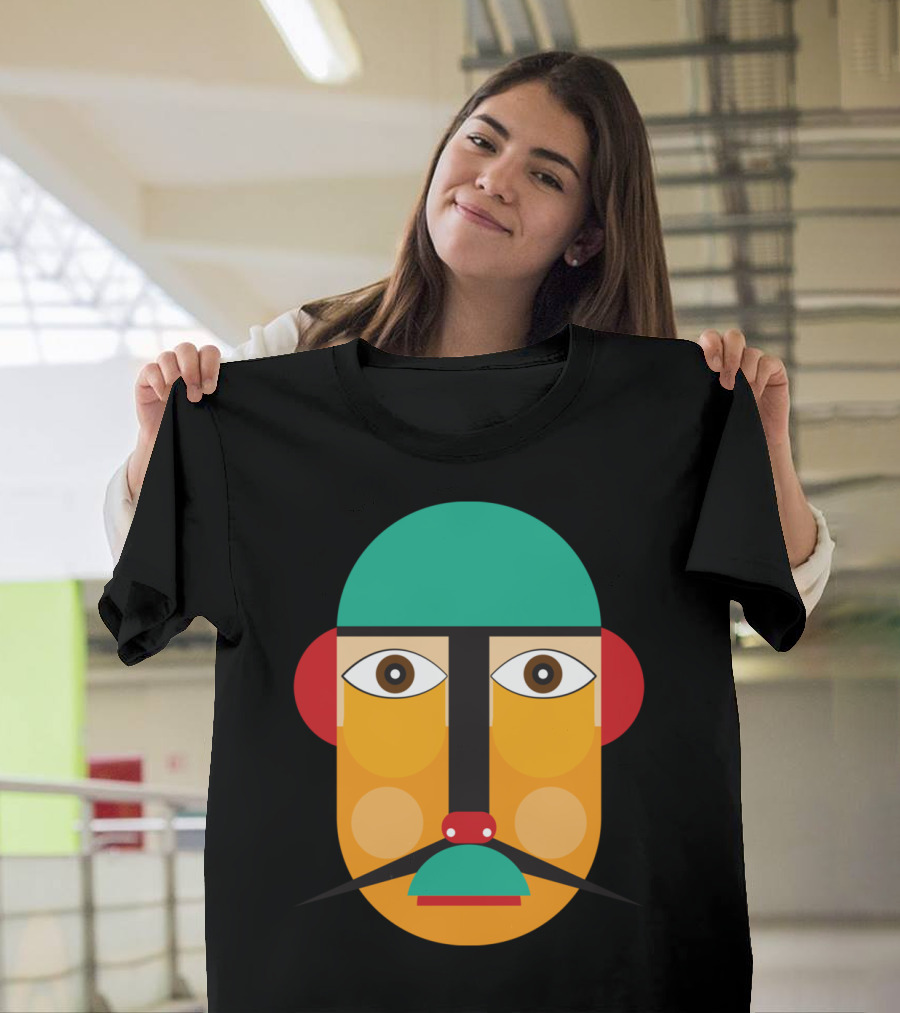 Geometric Human Head Abstract Face T-Shirt