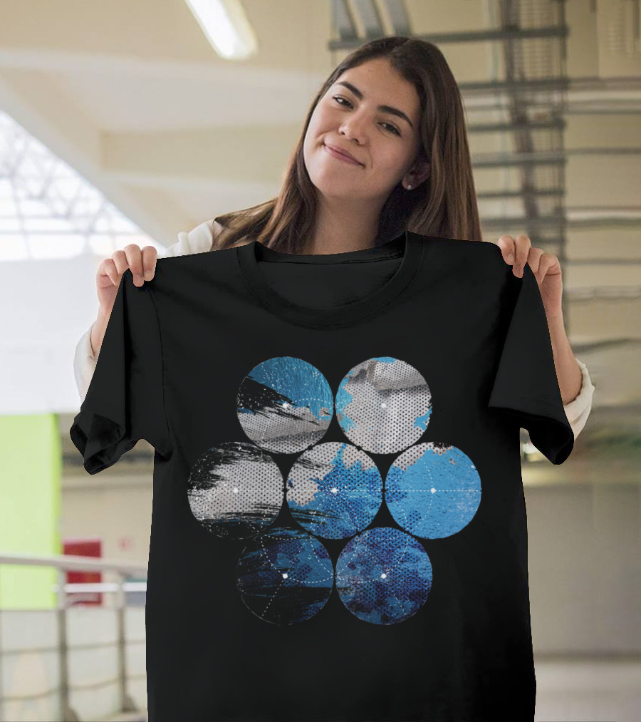 Geometric Motivation Blue Circles T-Shirt