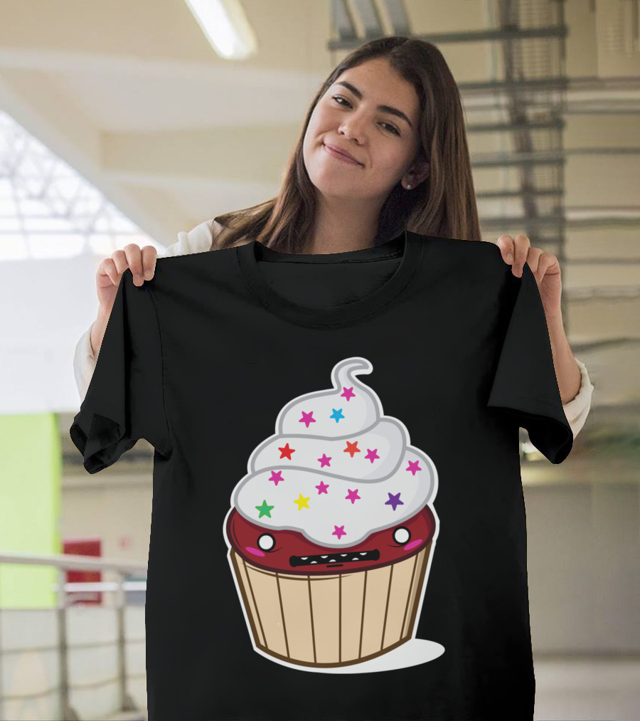 Cupcakey Kawaii Starry Face Frosting T-Shirt