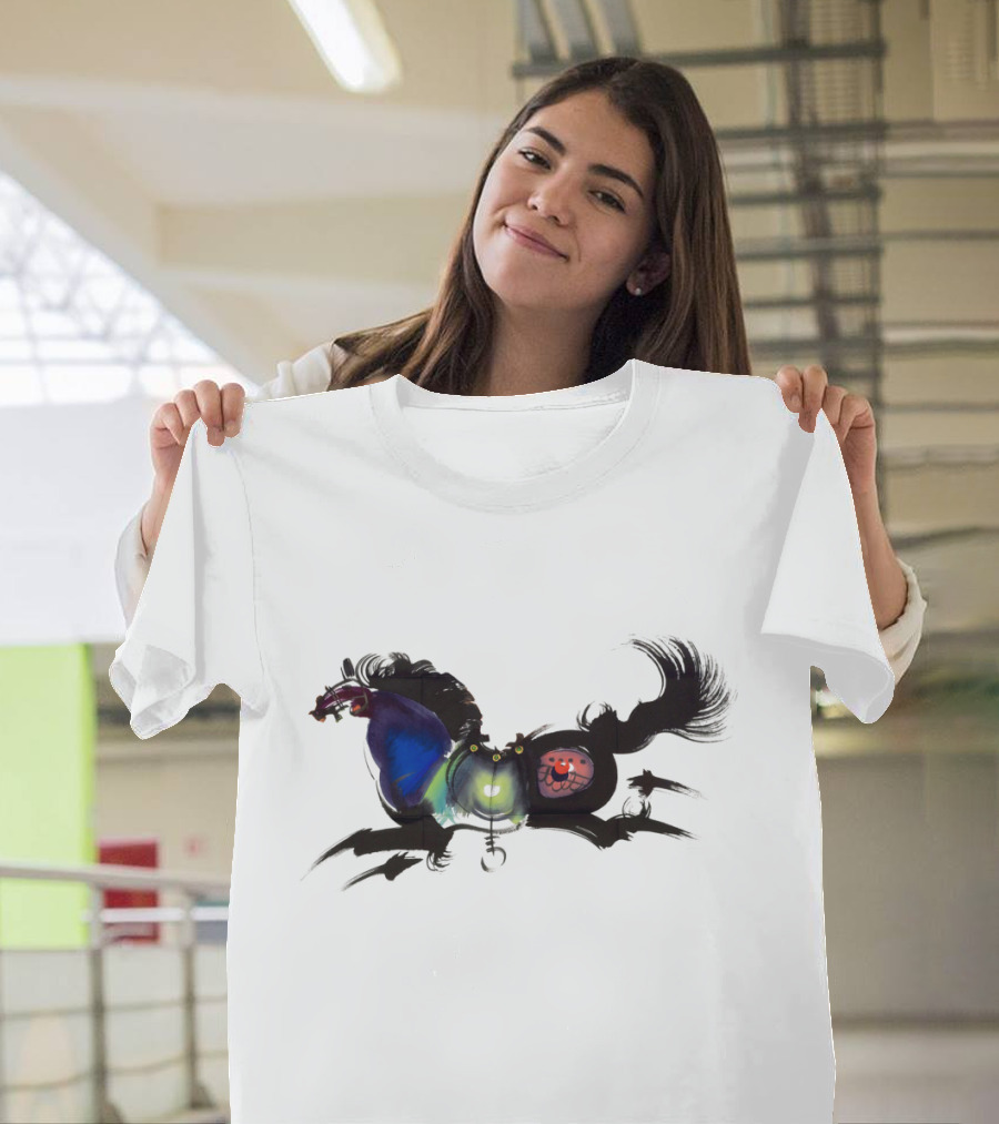 Chinese Painting Horse T Panda Bear Playful T-Shirt