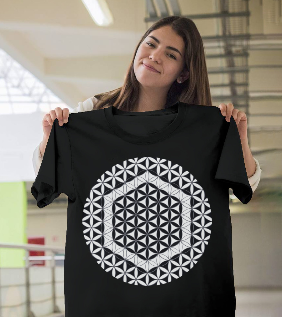 Flower of Life Pattern Hexagon Mandala T-Shirt