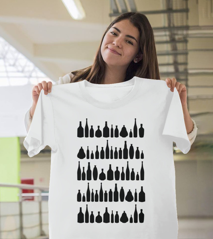 Bottles Black Silhouette Collection Minimalistic T-Shirt