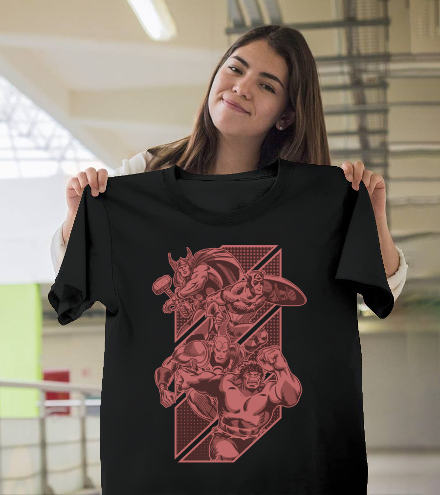Avengers Thor Captain America Iron Man Hulk Slices T-Shirt