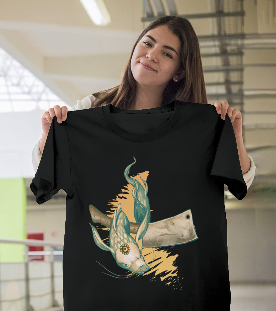 CUT FISH Cleaver and Koi Combination T-Shirt