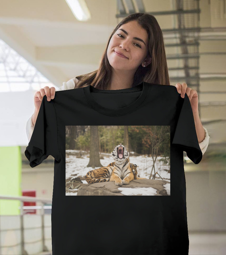 Hear Me Roar GroundGl Snowy Forest Tiger Roaring T-Shirt