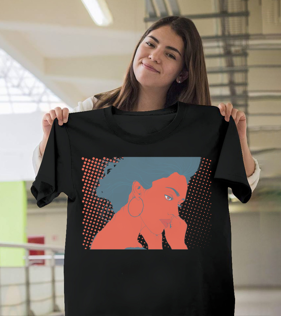 Jessie Pop Art Style Portrait with Vibrant Colors and Dot Background T-Shirt