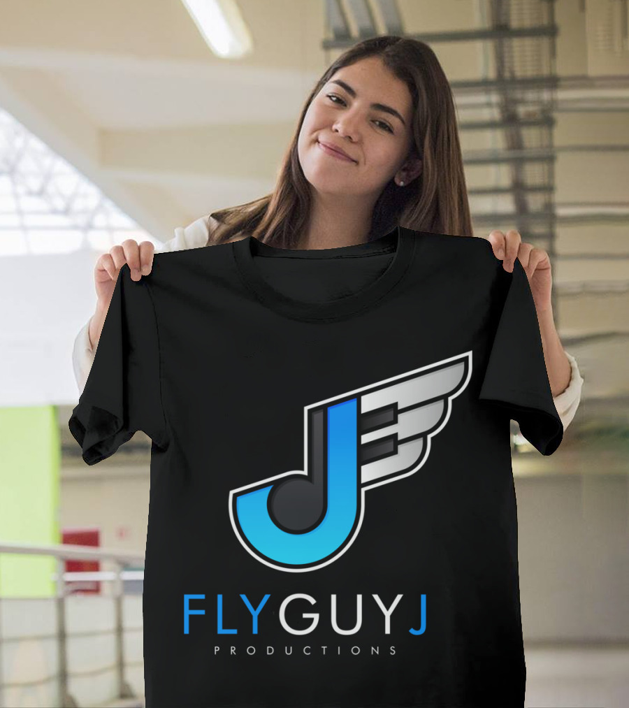 FLY GUY J PRODUCTIONS Logo Winged Blue J T-Shirt