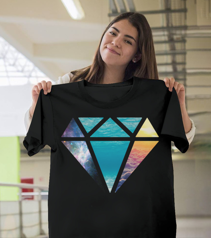 Diamond In The Rough Ocean Sky Galaxy Clouds T-Shirt