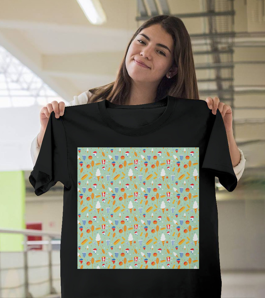 Circus Food Popcorn Hot Dogs Cotton Candy T-Shirt