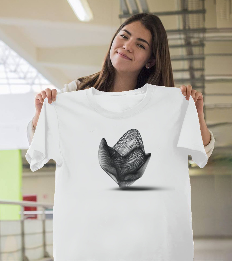 Digital Bloom Monochrome Mesh T-Shirt