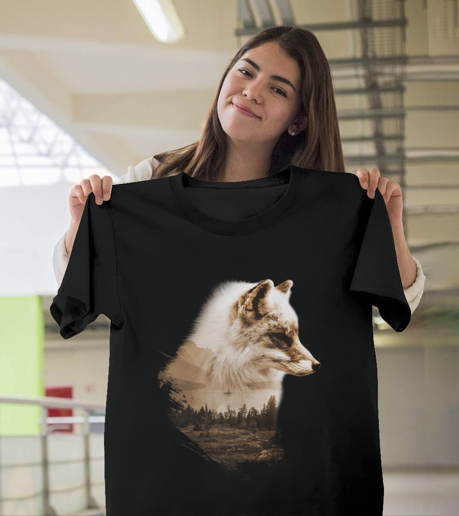 Forest Fox Choco Nature Scene T-Shirt