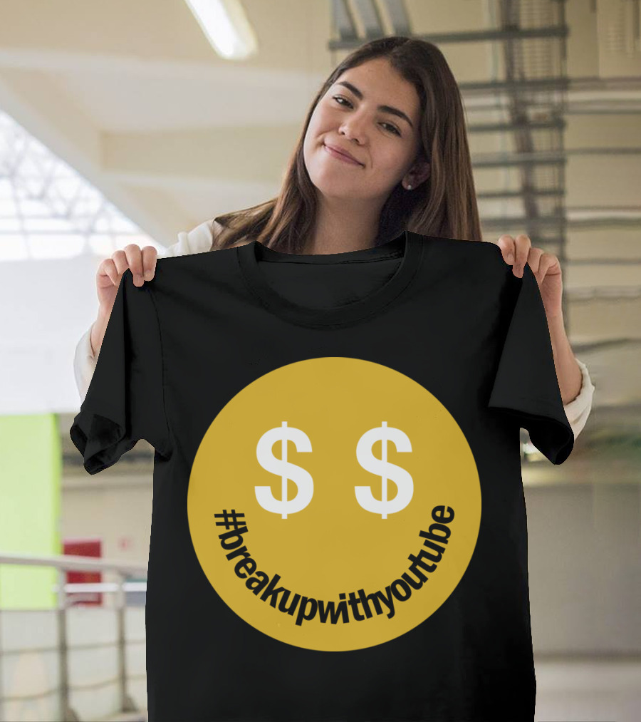breakupwithyoutube Dollar Sign Smiley T-Shirt